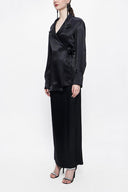 Black Wide-cut jacket and skirt suit 12290