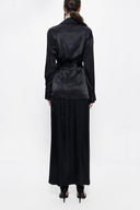 Black Wide-cut jacket and skirt suit 12290