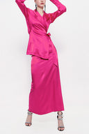 Fuchsia Wide-cut jacket and skirt suit 12290
