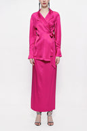 Fuchsia Wide-cut jacket and skirt suit 12290