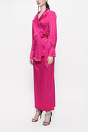 Fuchsia Wide-cut jacket and skirt suit 12290