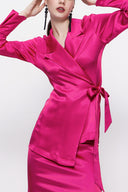 Fuchsia Wide-cut jacket and skirt suit 12290