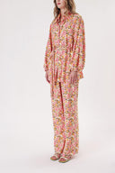 Patterned Suit with loose-fitting shirt and trousers with elastic waist 12307