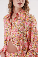 Patterned Suit with loose-fitting shirt and trousers with elastic waist 12307