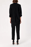 Black Suit with loose-fitting shirt and trousers with elastic waist 12308
