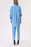 Blue Suit with loose-fitting shirt and trousers with elastic waist 12308