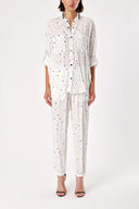 Patterned Suit with loose-fitting shirt and trousers with elastic waist 12308