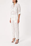 Patterned Suit with loose-fitting shirt and trousers with elastic waist 12308