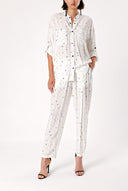 Patterned Suit with loose-fitting shirt and trousers with elastic waist 12308