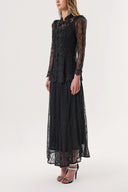 Black Lace shirt and skirt double suit 12309