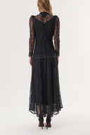 Black Lace shirt and skirt double suit 12309