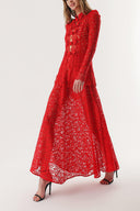 Red Lace shirt and skirt double suit 12309