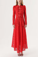 Red Lace shirt and skirt double suit 12309