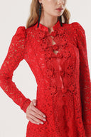 Red Lace shirt and skirt double suit 12309