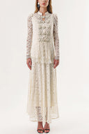 Ecru Lace shirt and skirt double suit 12309