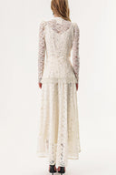 Ecru Lace shirt and skirt double suit 12309