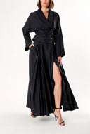 Black Set with corset detail blouse and wrapover skirt 12313