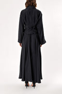 Black Set with corset detail blouse and wrapover skirt 12313