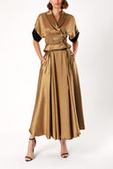 Copper Set with corset detail blouse and wrapover skirt 12313