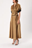 Copper Set with corset detail blouse and wrapover skirt 12313