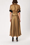 Copper Set with corset detail blouse and wrapover skirt 12313