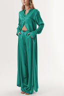Green Double suit with elastic waist trousers 12310