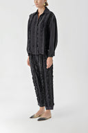 Black Frilly detailed trousers and shirt suit 12312