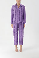 Lilac Frilly detailed trousers and shirt suit 12312