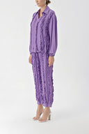 Lilac Frilly detailed trousers and shirt suit 12312