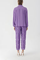 Lilac Frilly detailed trousers and shirt suit 12312