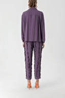 Purple Frilly detailed trousers and shirt suit 12312