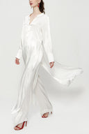 White Double suit with elastic waist trousers 12317