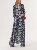 Navy Blue Double suit with elastic waist trousers 12317