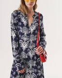 Navy Blue Double suit with elastic waist trousers 12317