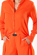 Red Double suit with elastic waist trousers 12317