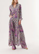 Purple Double suit with elastic waist trousers 12317