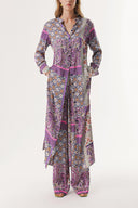 Purple Double suit with elastic waist trousers 12317