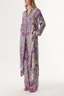 Purple Double suit with elastic waist trousers 12317