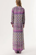 Purple Double suit with elastic waist trousers 12317