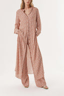 Beige Double suit with elastic waist trousers 12317