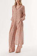 Beige Double suit with elastic waist trousers 12317