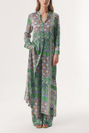 Green Lilac Double suit with elastic waist trousers 12317