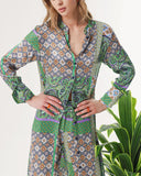 Green Lilac Double suit with elastic waist trousers 12317