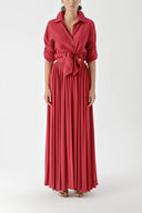 Red Wrap skirt suit 12319