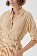 Beige Wrap skirt suit 12319