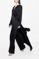 Black Double suit with elastic waist trousers 12322