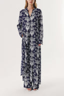 Navy Blue Double suit with elastic waist trousers 12322