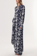 Navy Blue Double suit with elastic waist trousers 12322