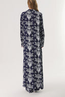 Navy Blue Double suit with elastic waist trousers 12322