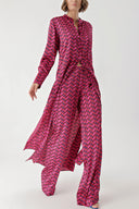 Burgundy Double suit with elastic waist trousers 12322